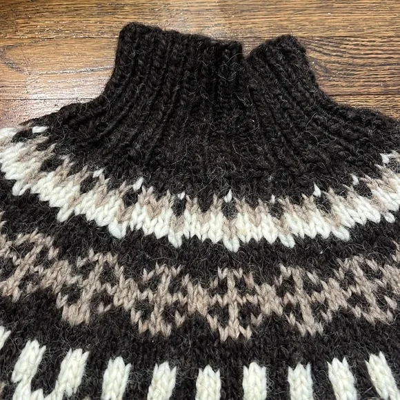 NWOT Handmade Knitted Wool Nordic Sweater
